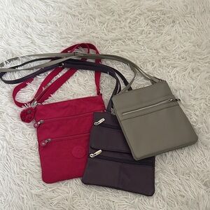 Crossbody Bag Trio - Red, Gray, Brown